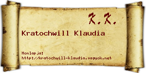 Kratochwill Klaudia névjegykártya